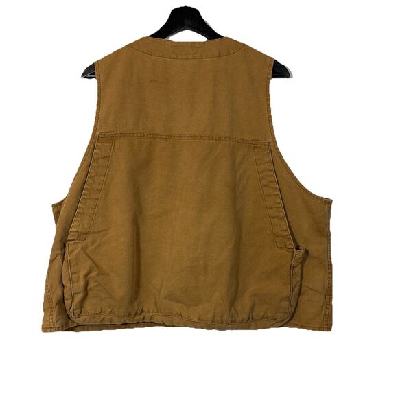 Vintage Vest J Crew 1980s Fishing Hunt Duck Utility Brown Tan Countryside Chic L - Picture 9 of 12